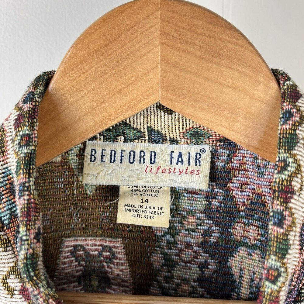 Vintage Bedford‎ Fair Tapestry Jacket Womens 14 Aztec Southwestern Cowgirl - Picture 7 of 7